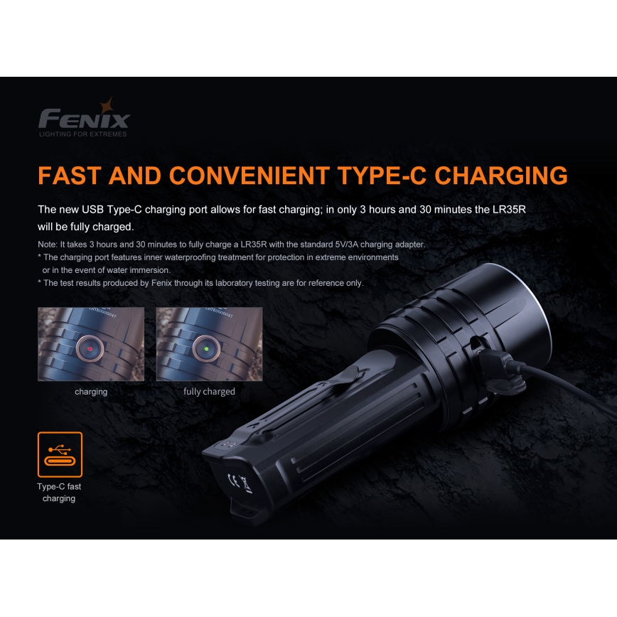 Fenix LR35R - LED Nabíjacia baterka 6xLED/2x21700 4000 mAh IP68 10000 lm 80 h