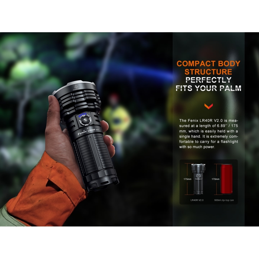 Fenix LR40RV20 - LED nabíjacia baterka LED/USB IP68 15000 lm 177 h 5000 mAh