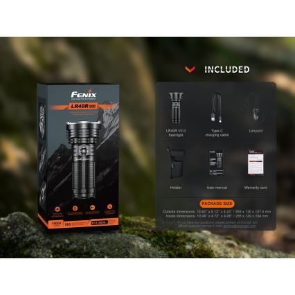 Fenix LR40RV20 - LED nabíjacia baterka LED/USB IP68 15000 lm 177 h 5000 mAh