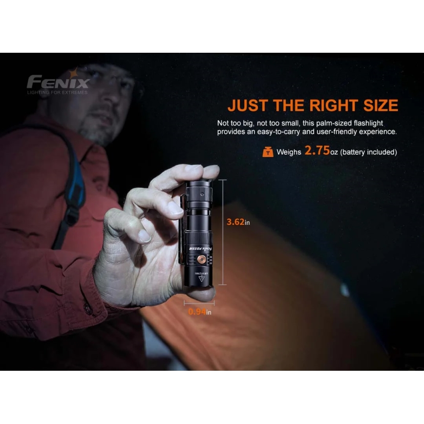Fenix PD25R - LED nabíjacia baterka LED/USB/1xCR123A IP68 800 lm 70 h 700 mAh