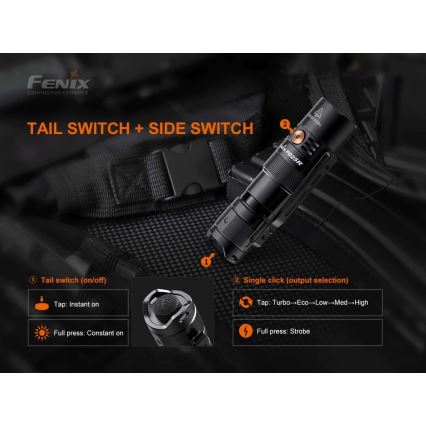 Fenix PD25R - LED nabíjacia baterka LED/USB/1xCR123A IP68 800 lm 70 h 700 mAh
