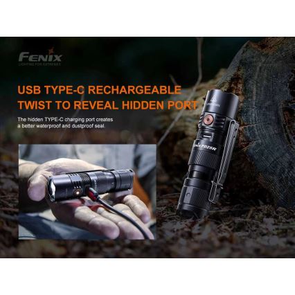 Fenix PD25R - LED nabíjacia baterka LED/USB/1xCR123A IP68 800 lm 70 h 700 mAh