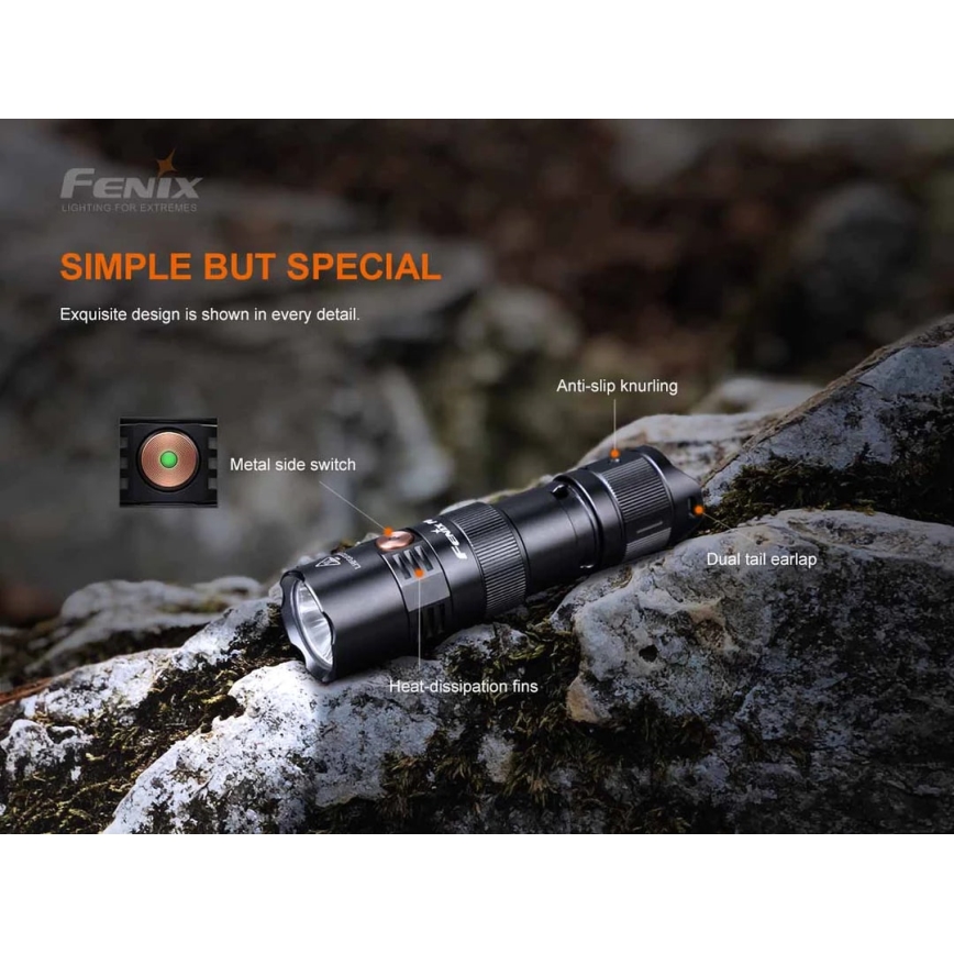 Fenix PD25R - LED nabíjacia baterka LED/USB/1xCR123A IP68 800 lm 70 h 700 mAh