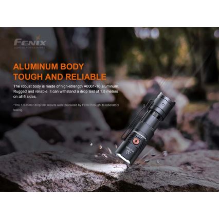 Fenix PD25R - LED nabíjacia baterka LED/USB/1xCR123A IP68 800 lm 70 h 700 mAh