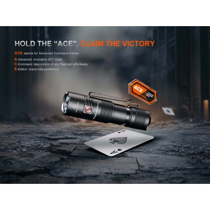 Fenix PD26RACE - Stmievateľná dobíjateľná LED baterka LED/USB 1600 mAh IP68 1300 lm 556 h čierna