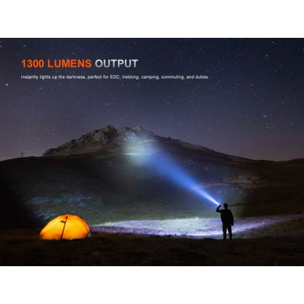 Fenix PD26RACE - Stmievateľná dobíjateľná LED baterka LED/USB 1600 mAh IP68 1300 lm 556 h čierna