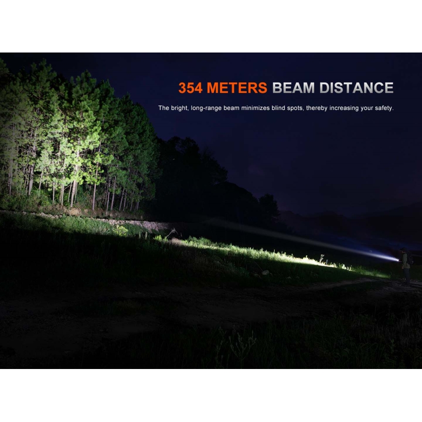 Fenix PD26RACE - Stmievateľná dobíjateľná LED baterka LED/USB 1600 mAh IP68 1300 lm 556 h čierna