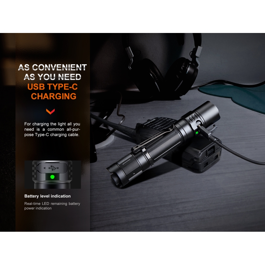 Fenix PD35R - LED nabíjacia baterka LED/USB/2xCR123A IP68 1700 lm 100 h 3400 mAh