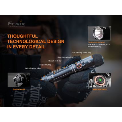 Fenix PD35V30 - LED nabíjacia baterka LED/USB/2xCR123A IP68 1700 lm 230 h 2600 mAh