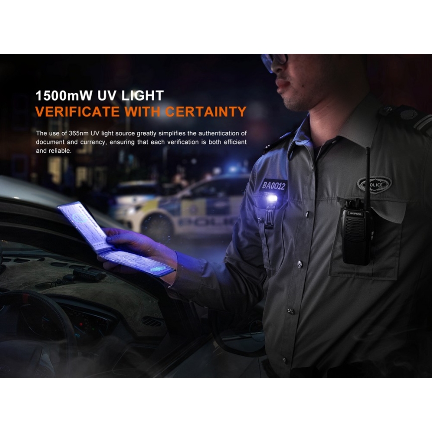 Fenix SW05RUVBLC - LED Stmievateľná nabíjacia baterka LED/USB IPX6 150 lm 49 h 700 mAh čierna