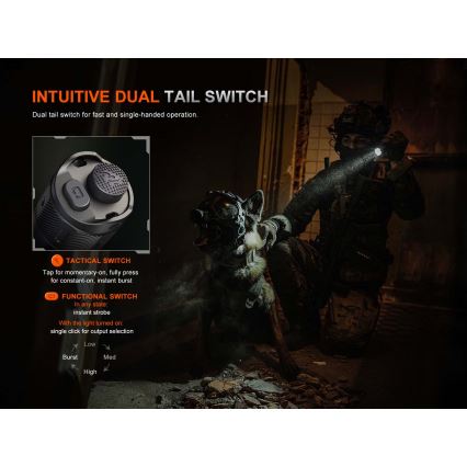 Fenix TK21RBLK - stmievateľná nabíjateľná LED baterka LED/USB 6000 mAh IP68 3600 lm 72,5 h čierna