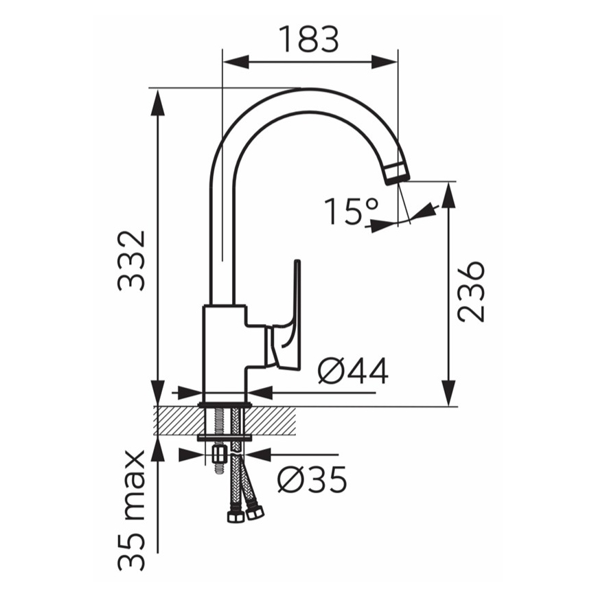 FERRO - Drezová batéria ALGEO SQUARE lesklý chróm