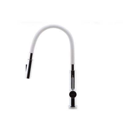 FERRO - Drezová batéria s flexibilným ramienkom lesklý chróm/biela