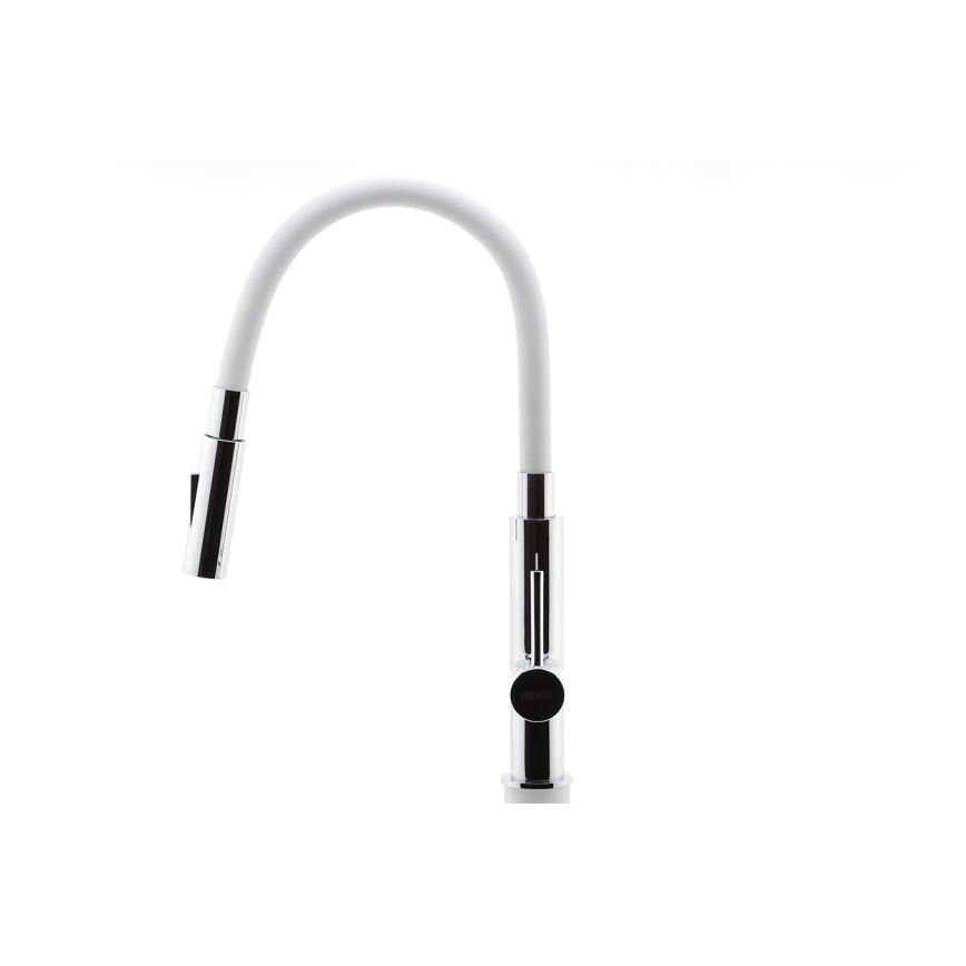 FERRO - Drezová batéria s flexibilným ramienkom lesklý chróm/biela