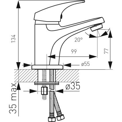 FERRO - Umývadlová batéria + výpusť ONE lesklý chróm