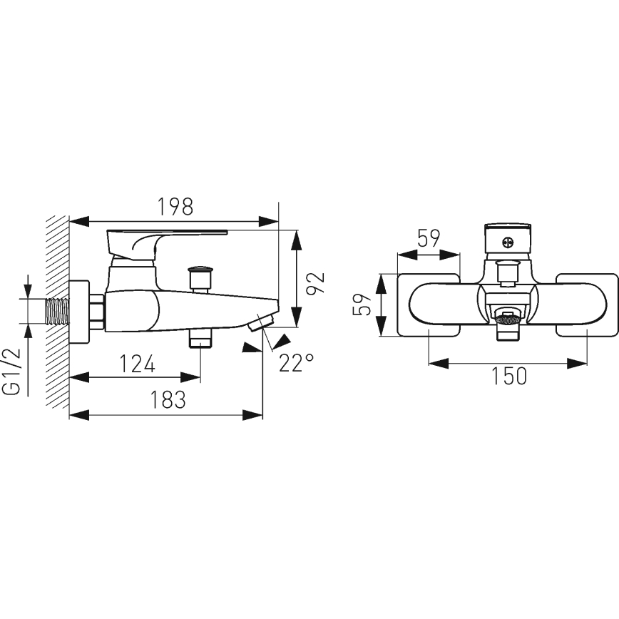 FERRO - Vaňová batéria ALGEO SQUARE lesklý chróm