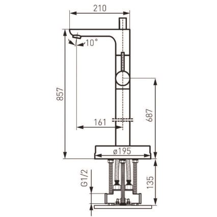 FERRO - Voľne stojaca vaňová súprava s batériou FIESTA, lesklý chróm