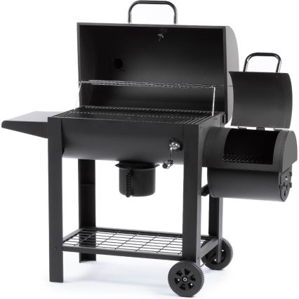Fieldmann - Gril na drevené uhlie s údiarňou čierna