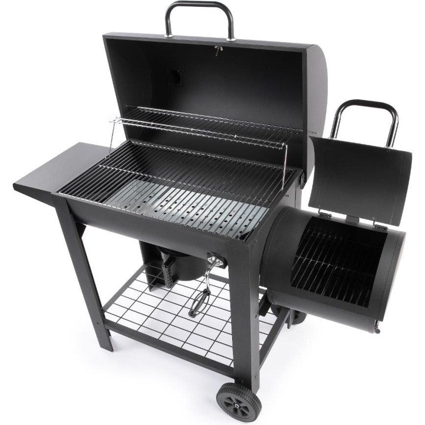 Fieldmann - Gril na drevené uhlie s údiarňou čierna