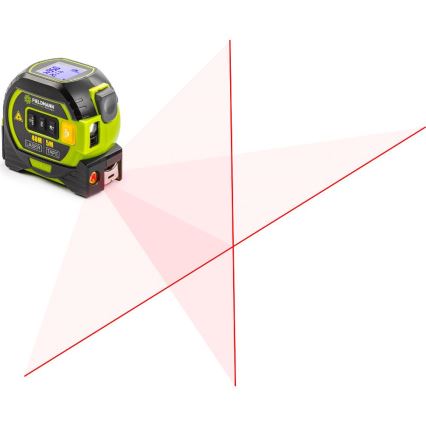 Fieldmann - Laserový merač vzdialenosti s LED displejom a zvinovacím metrom 2xAA