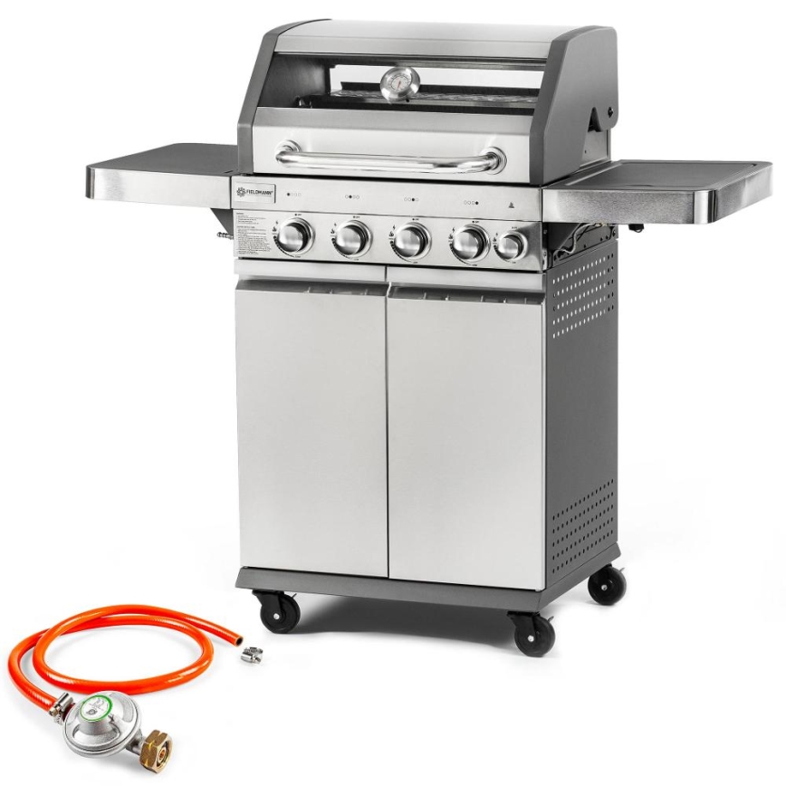 Fieldmann - plynový gril s 5 horákmi, matný chróm