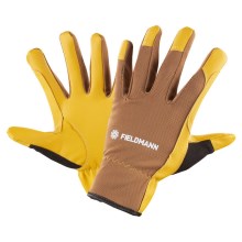 Fieldmann - Pracovné rukavice žltá/hnedá