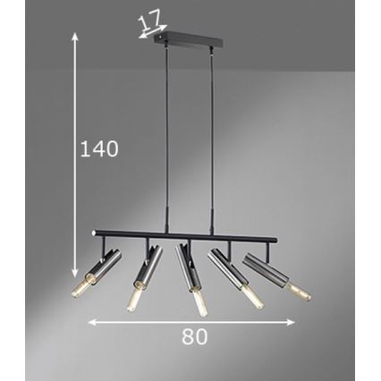 Fischer & Honsel 60369 - Luster na lanku DEAN 5xE27/25W/230V