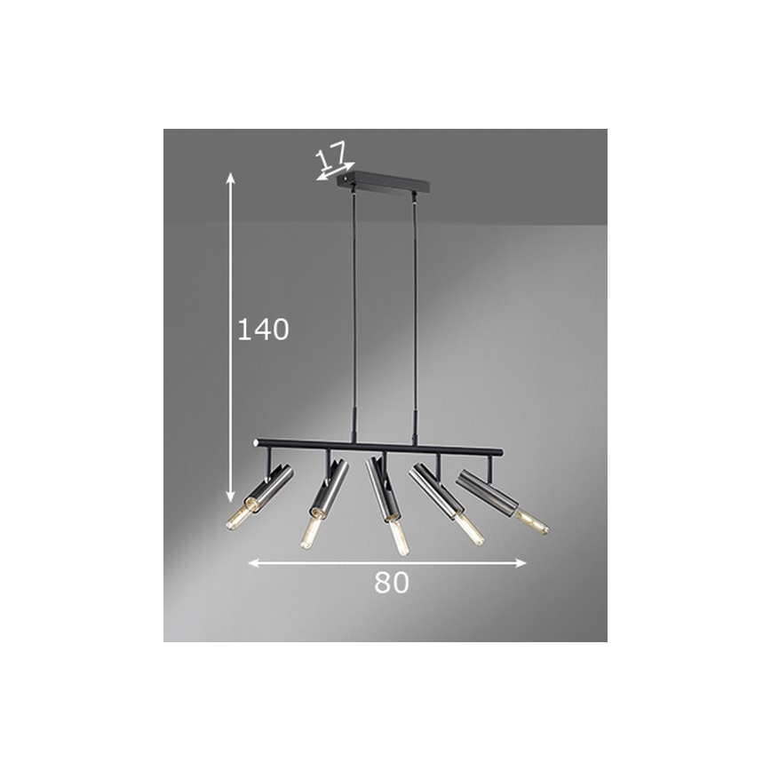 Fischer & Honsel 60369 - Luster na lanku DEAN 5xE27/25W/230V