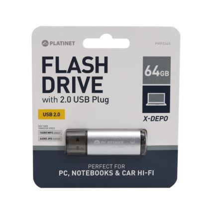 Flash Disk USB 64GB strieborná