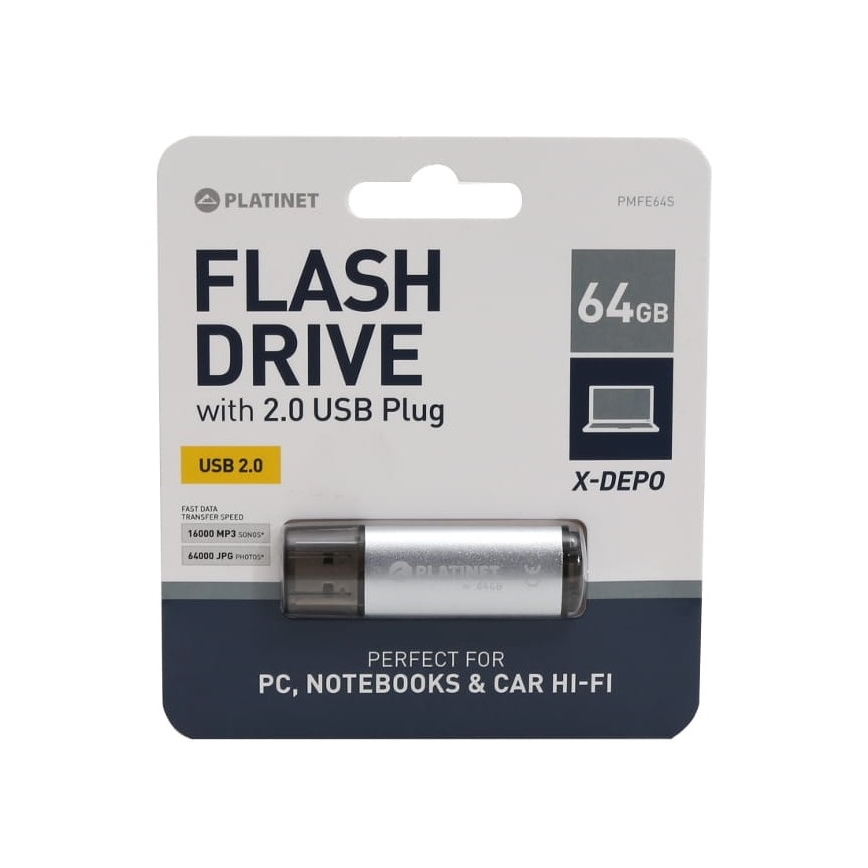Flash Disk USB 64GB strieborná