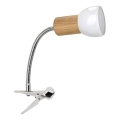 Flexibilná lampička so svorkou SVENDA 1xE27/60W/230V dub/biela