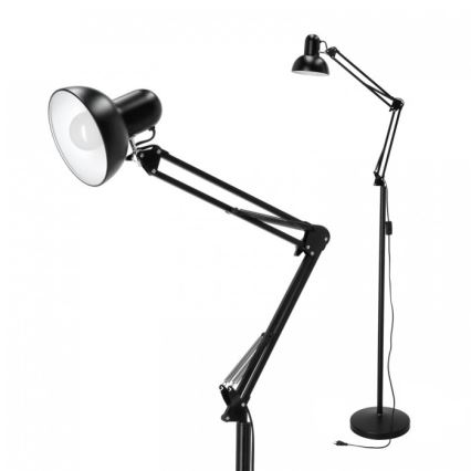 Flexibilná stojacia lampa AURIQ 1xE27/60W/230V 184 cm čierna