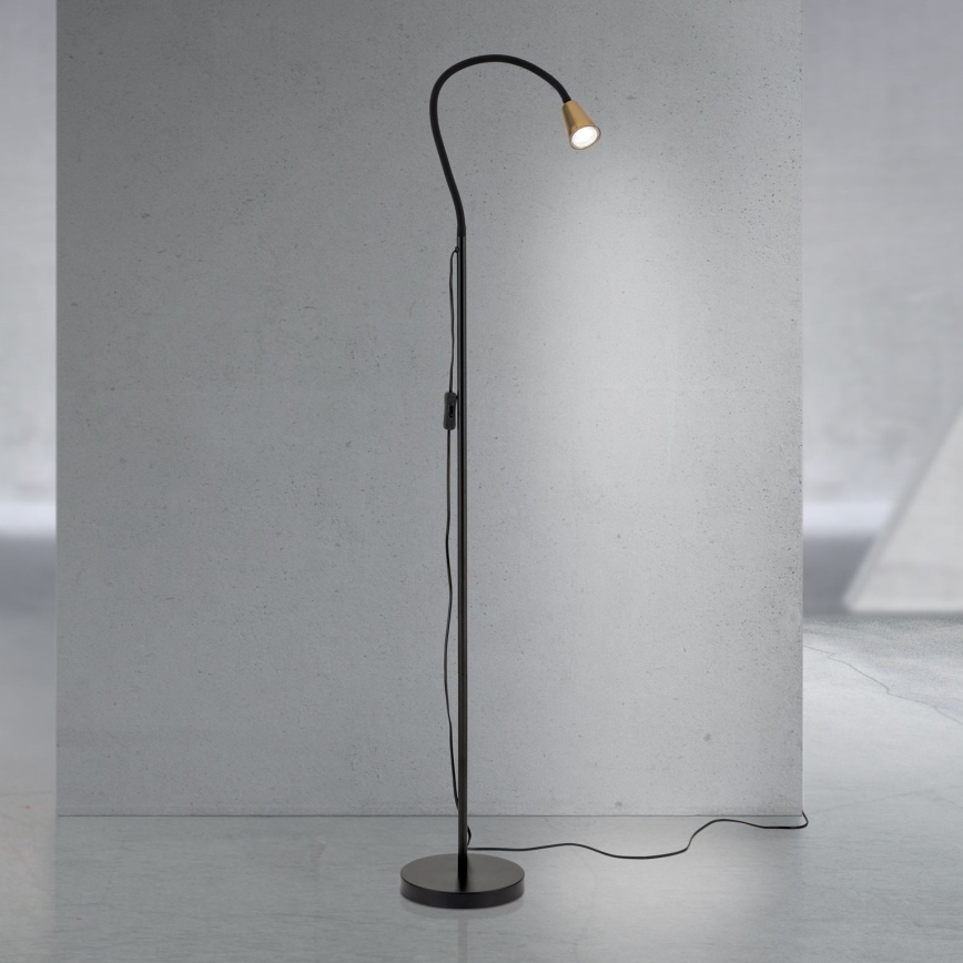 Flexibilná stojacia lampa DOTTY 1xGU10/10W/230V čierna/mosadz