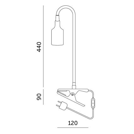 Flexibilná stolná lampa s klipom CLIP 1xE27/30W/230V biela