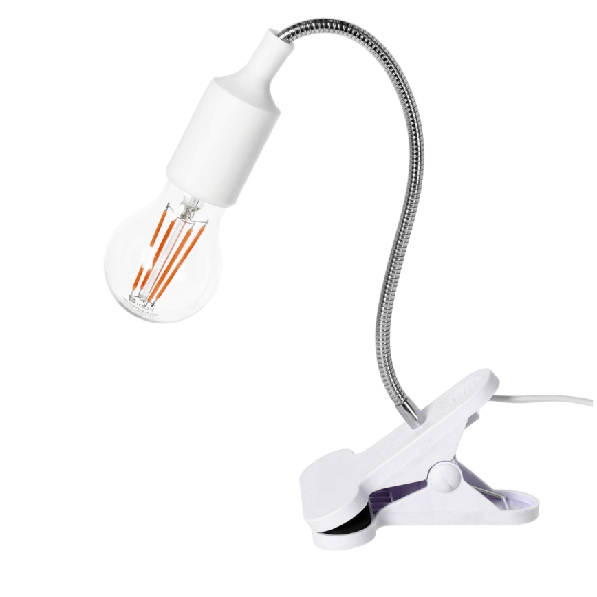 Flexibilná stolná lampa s klipom CLIP 1xE27/30W/230V biela