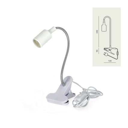 Flexibilná stolná lampa s klipom CLIP 1xE27/30W/230V biela