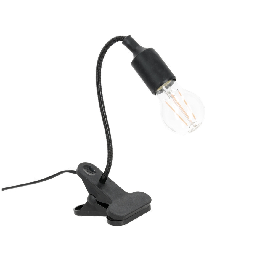 Flexibilná stolná lampa s klipom CLIP 1xE27/30W/230V čierna