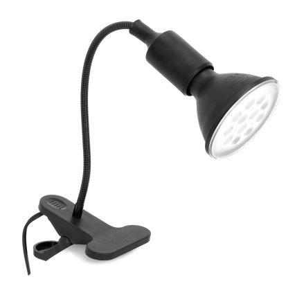 Flexibilná stolná lampa s klipom CLIP 1xE27/30W/230V čierna