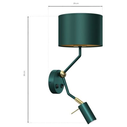 Flexibilné svietidlo VERDE 1xE27/60W/230V + 1xGU10-MR11/7W zelená