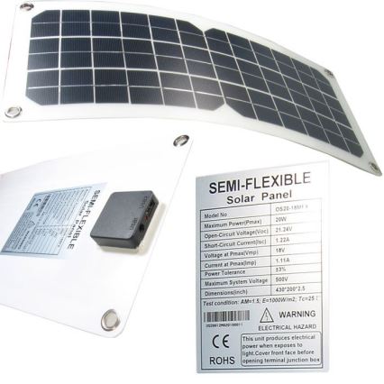 Flexibilný fotovoltaický panel USB 20W/12V