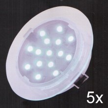 Fulgur 21073 - SADA 5x LED Kúpeľňové podhľadové svietidlo ELESPOT 1xLED/0,7W/230V IP44