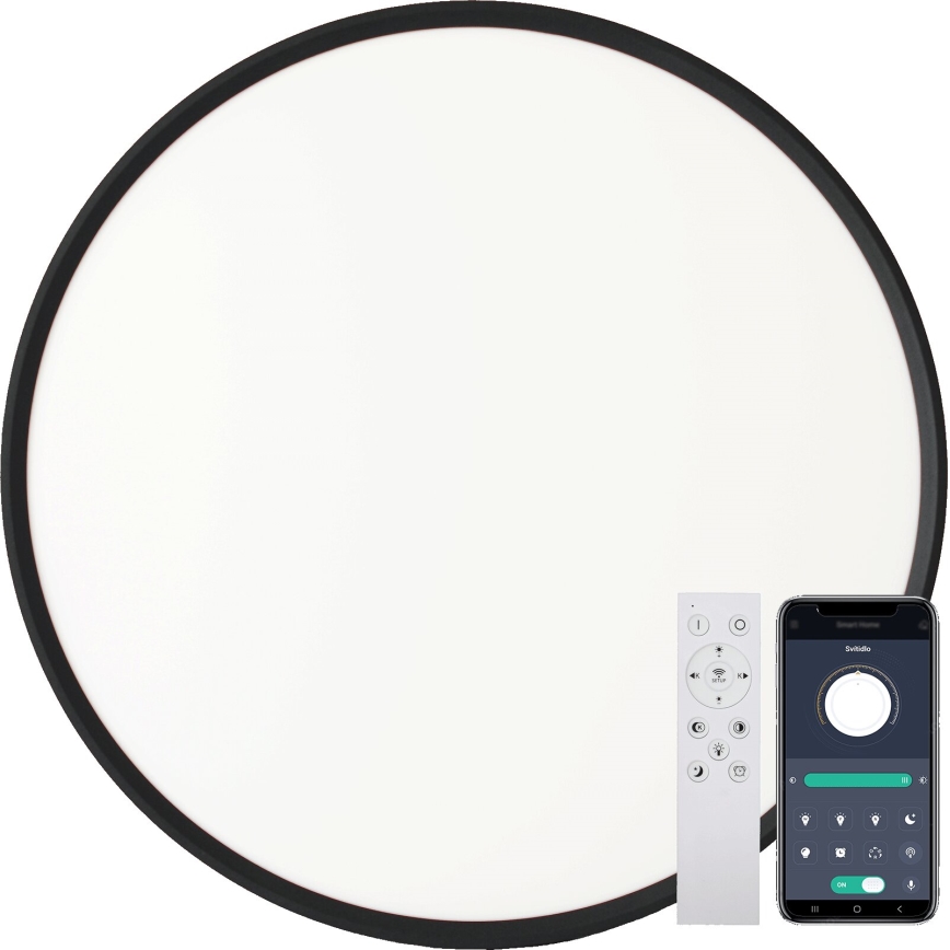 Fulgur s-43040 - Stmievateľné LED stropné svietidlo NOMY-RC LED/40W/230V 3000/4000/6500K priemer 50 cm IP40 čierna + diaľkové ovládanie