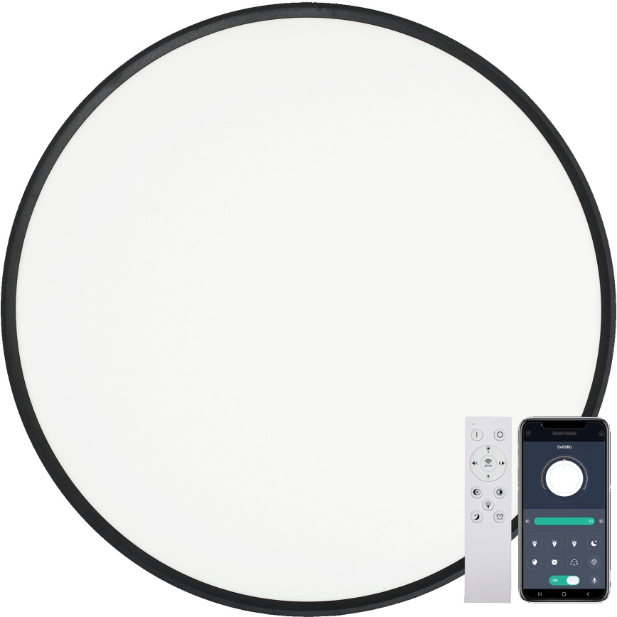 Fulgur s-43042 - LED stmievateľné stropné svietidlo NOMY-RC LED/50W/230V 3000/4000/6500K pr. 60 cm IP40 čierna + diaľkové ovládanie