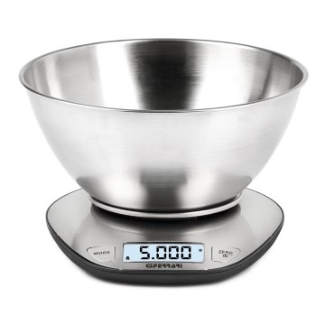 G3Ferrari G2006200 - Digitálna kuchynská váha s miskou, napájanie 2× AAA, nerezová