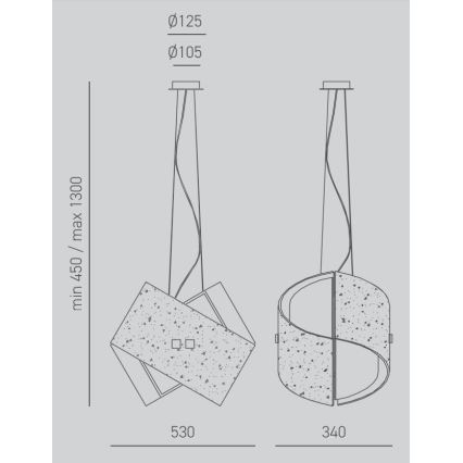 Gea Luce CAMILLA S G arg - Luster na lanku CAMILLA 2xE27/70W/230V strieborná