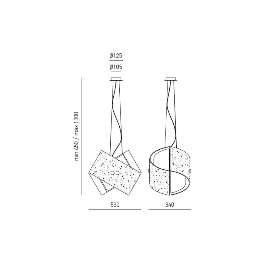 Gea Luce CAMILLA S G oro - Luster na lanku CAMILLA 2xE27/70W/230V zlatá