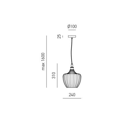 Gea Luce CLEOFE S/10 A - Luster na lanku CLEOFE 1xE27/60W/230V pr. 24 cm
