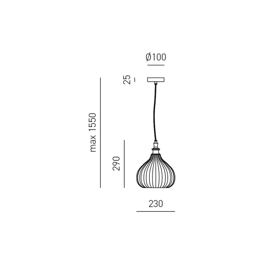 Gea Luce CLEOFE S/11 A - Luster na lanku CLEOFE 1xE27/60W/230V pr. 23 cm