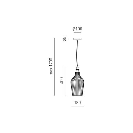 Gea Luce CLEOFE S/12 A - Luster na lanku CLEOFE 1xE27/60W/230V pr. 18 cm