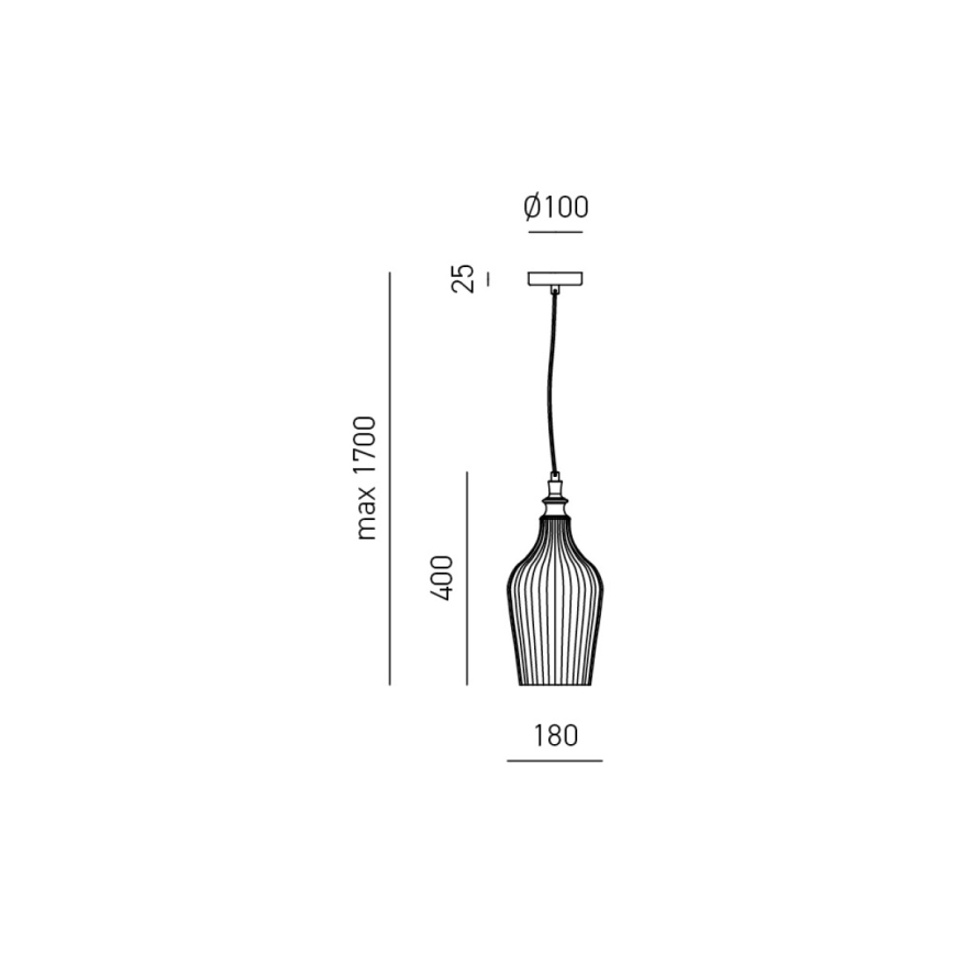 Gea Luce CLEOFE S/12 A - Luster na lanku CLEOFE 1xE27/60W/230V pr. 18 cm